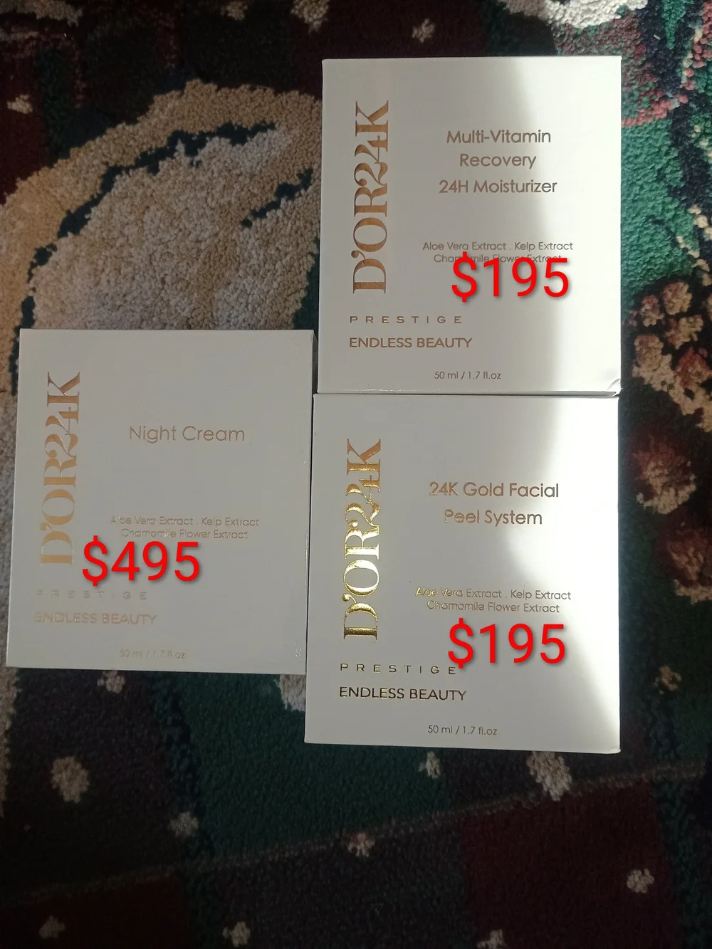 D'OR24K Set Prestige Endless Beauty Skincare Set — ALL NEW RETAIL $885 ALL 3